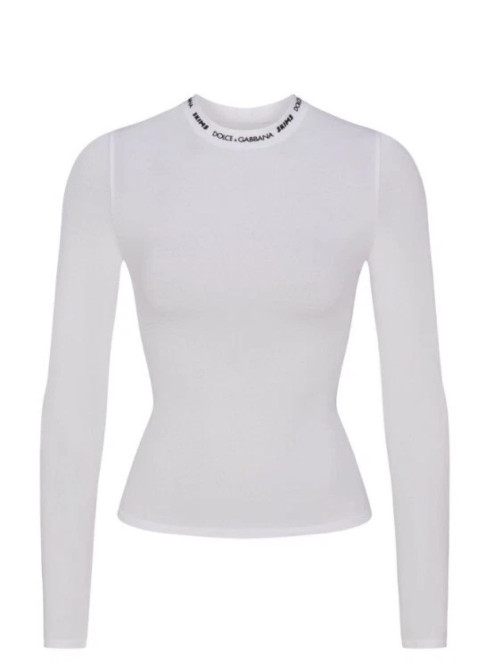 SKIMS White Long-Sleeve Ribbed Crop Top - Picture 4 of 5